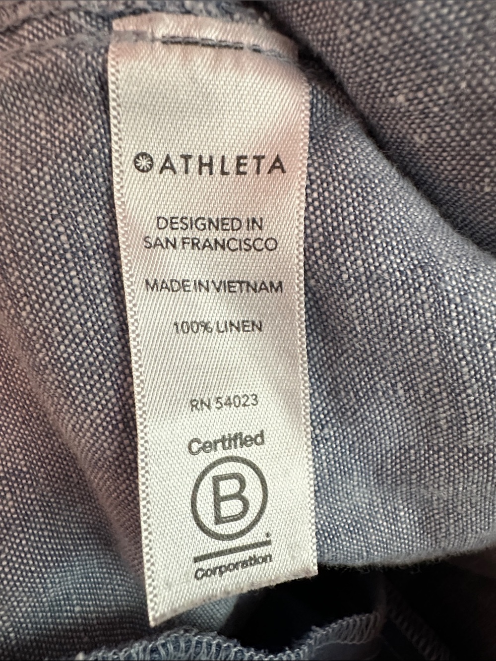 Athleta Cabo Linen Wide Leg 12 chambray pockets drawstring pants - Picture 15 of 16
